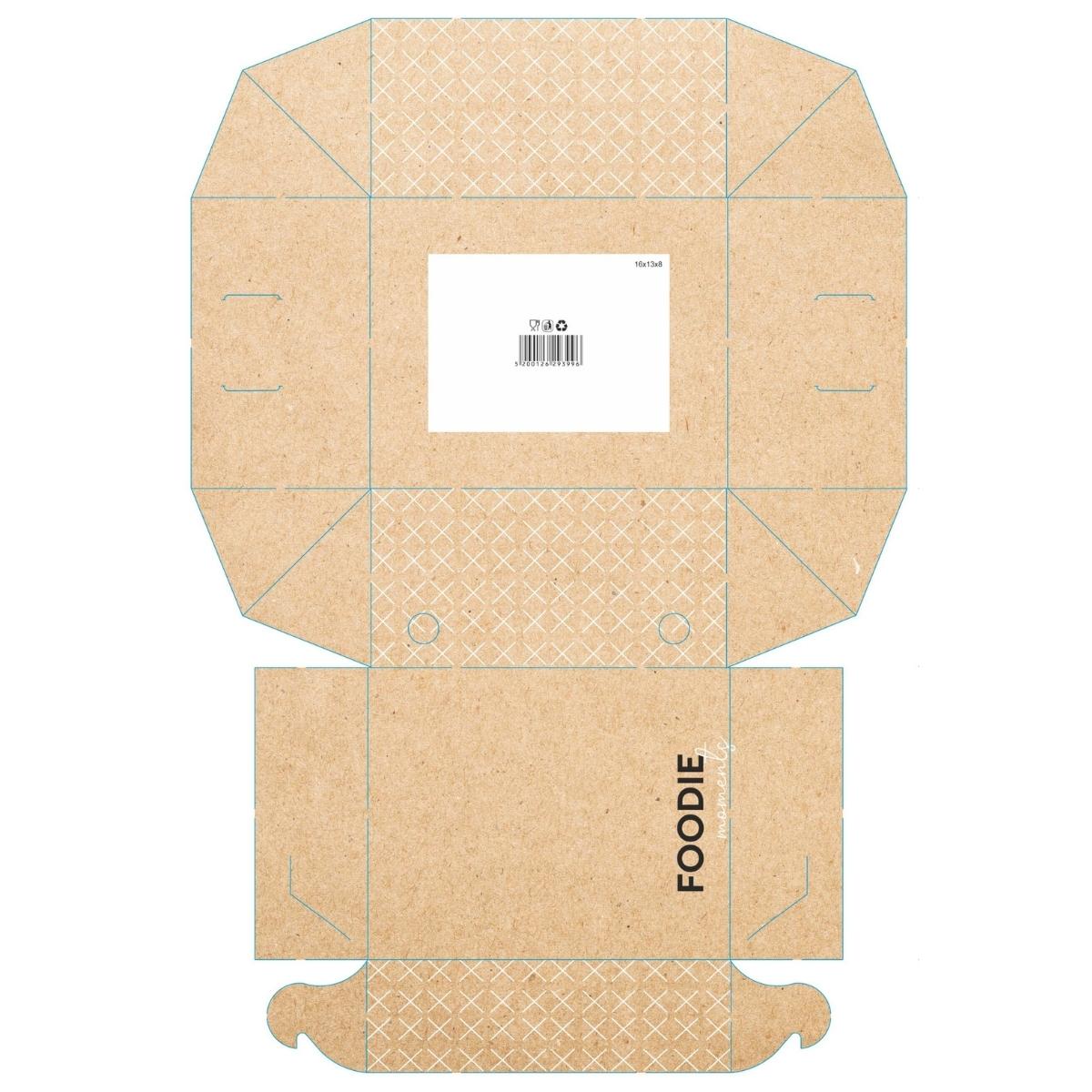 Κουτί burger 16×13×8 cm kraft foodie – ανθεκτικό & οικολογικό