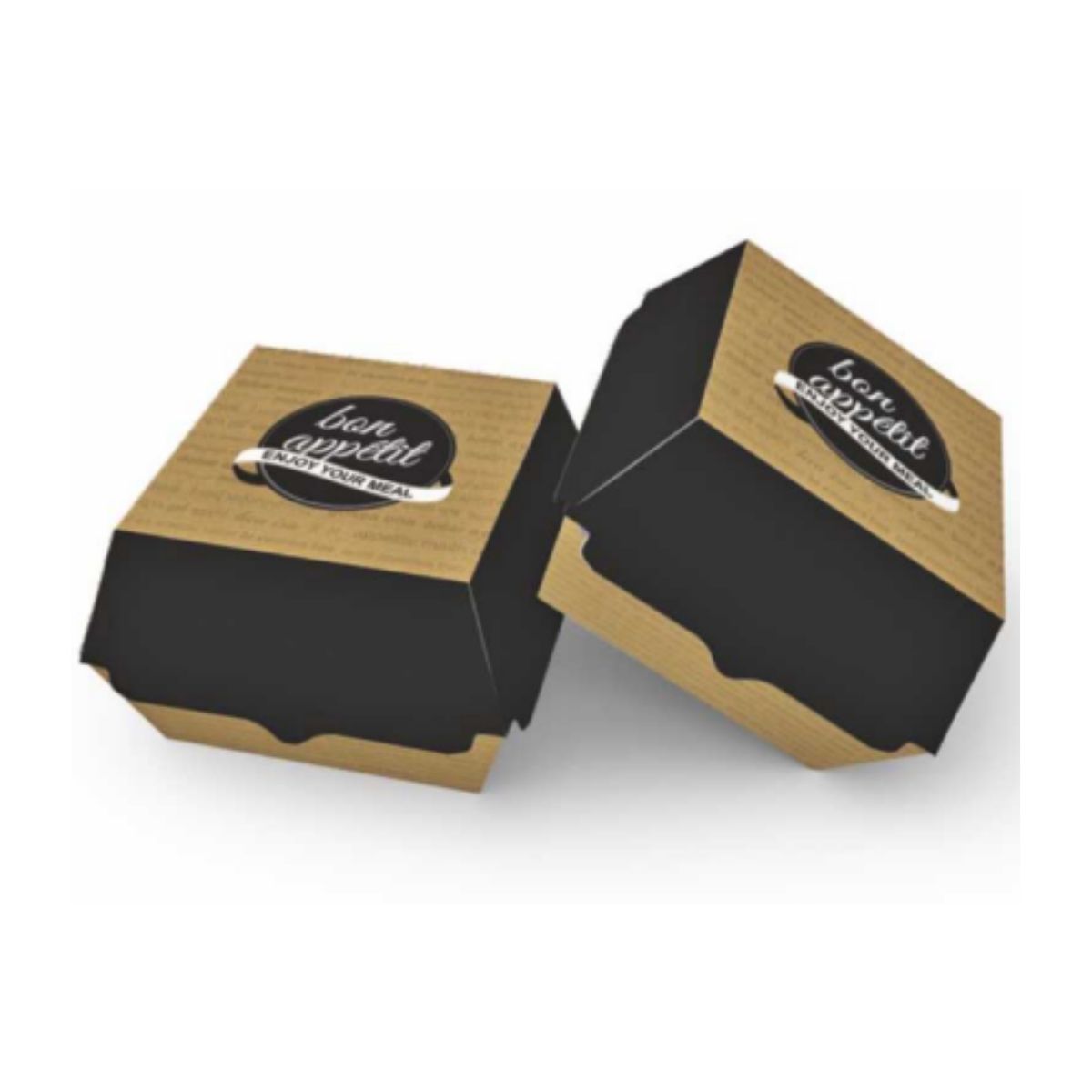 Κουτί burger μικρό 16x13x9 Bon Appetit – kraft με παράθυρο