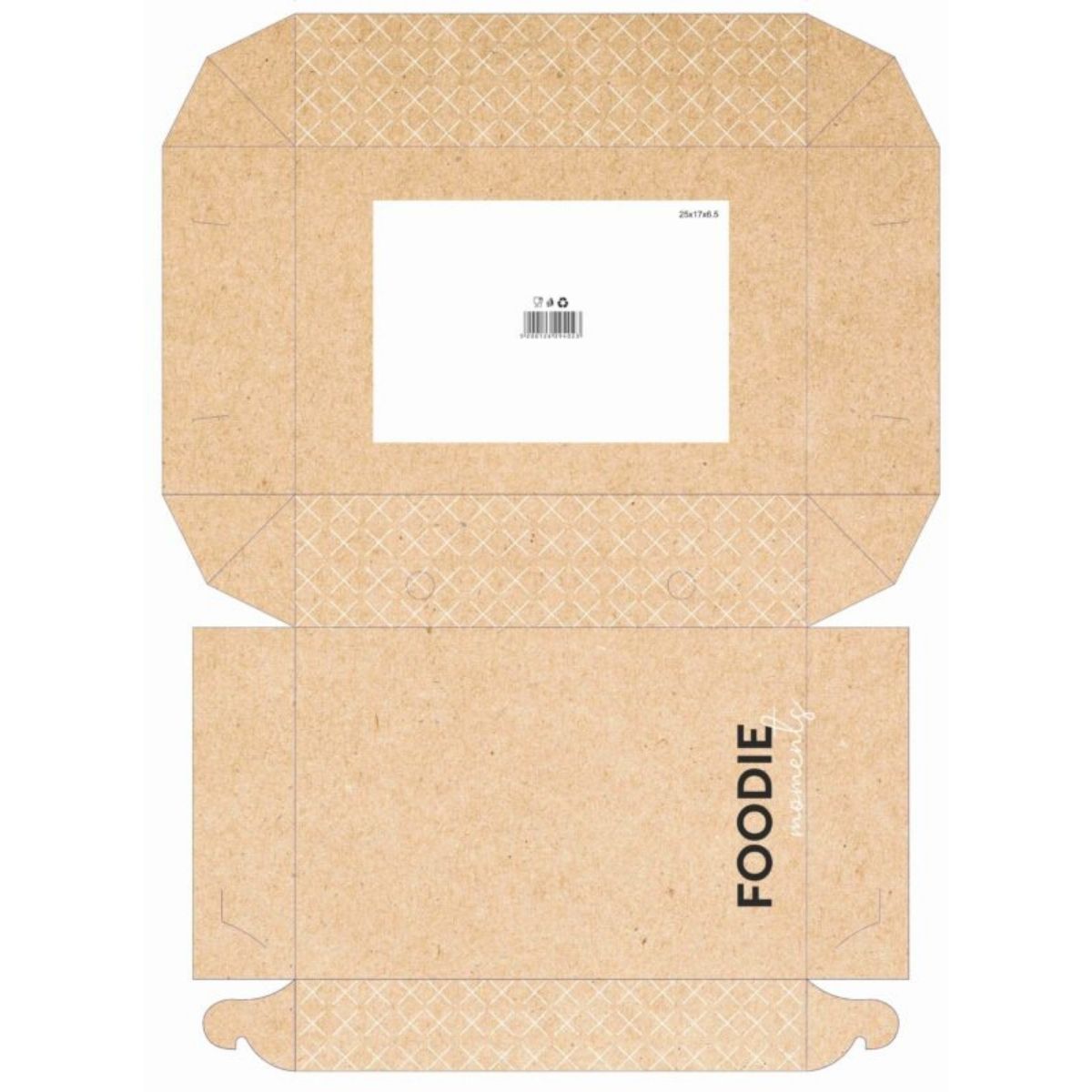 Κουτί ποικιλία μεγάλο 25×17×6,5 cm kraft foodie – κατάλληλο για μερίδες mix & platters2