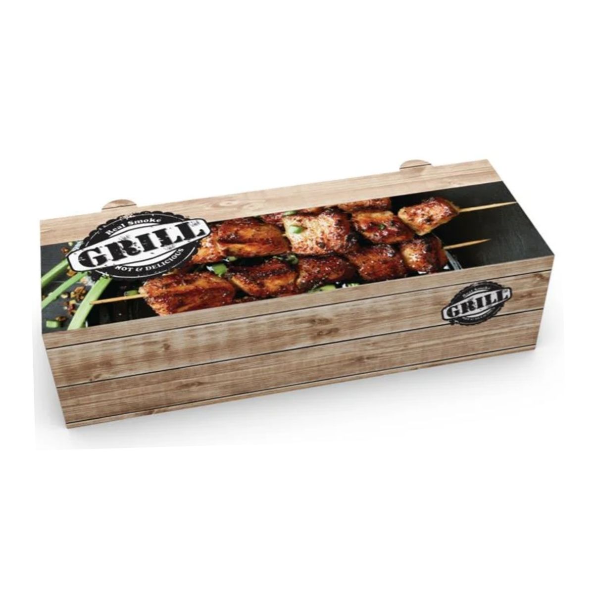 Κουτί σουβλάκι 25x9x6.5 μεταλλιζέ grill