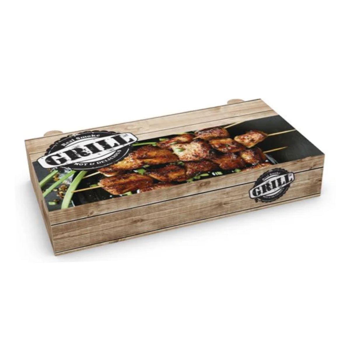 Κουτί σουβλάκι μεγάλο ψηλό 26x13x5.5 μεταλλιζέ grill