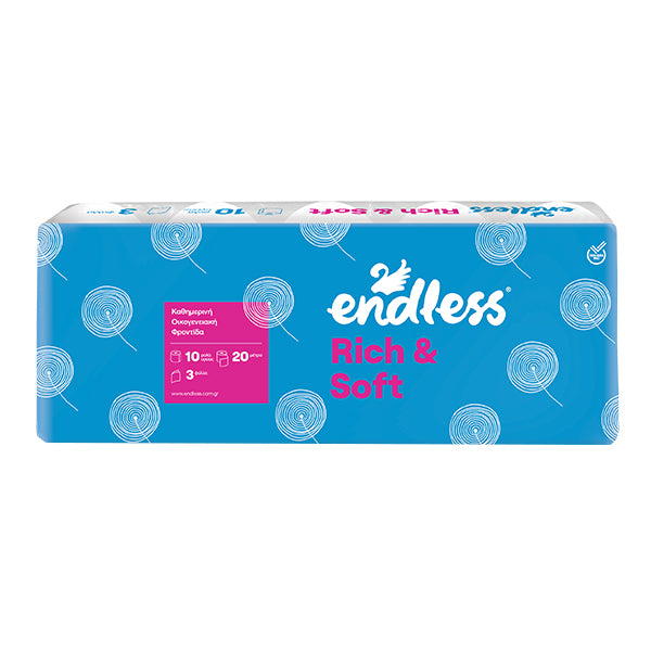 Χαρτί υγείας Endless 3 φυλλο – 10 ρολά × 95 gr