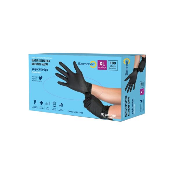 Γάντια νιτριλίου μαύρα XL – Emporico