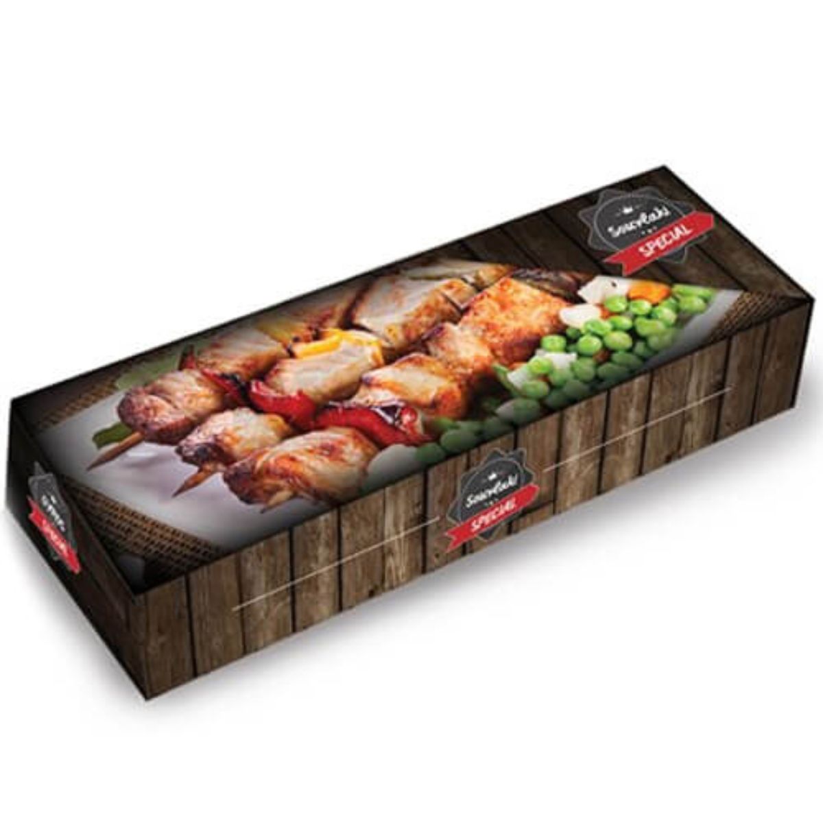 Κουτί Σουβλάκι 25×9×6.5cm μεταλιζέ Luxury για σουβλάκι και take away