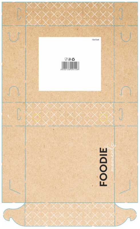 Κουτί Μπουγάτσα 15x13x4cm Κραφτ Foodie