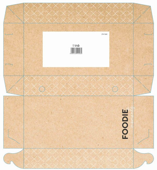 Κουτί Μερίδα Μεγάλη 27x13x5cm Κραφτ Foodie