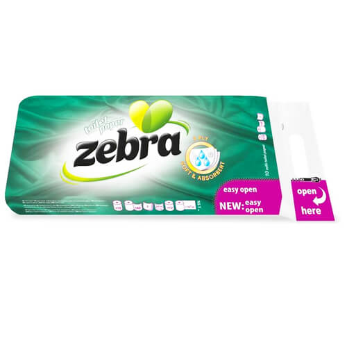 Χαρτί Υγείας 3φυλλο 10τεμ Zebra