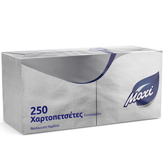 Χαρτοπετσέτα Εστιατορίου Maxi 24X24cm Λευκή 250τεμ