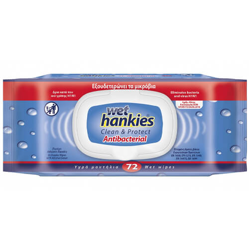 Αντισηπτικά Μαντηλάκια 72τεμ HANKIES ANTIBACTERIAL