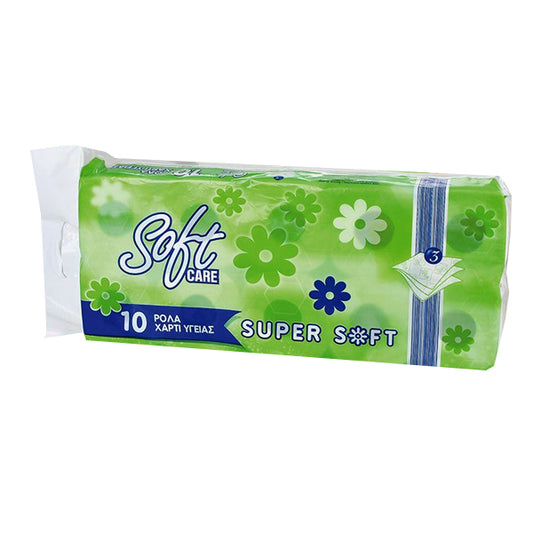 Χαρτί Υγείας 3φυλλο 10x90gr Supersoft Softcare