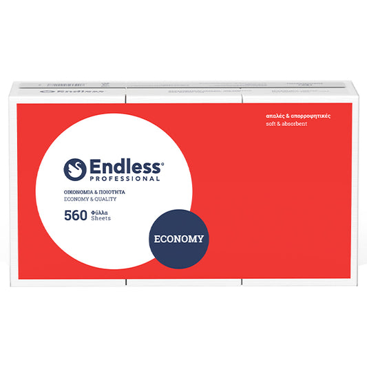 Χαρτοπετσέτα Εστιατορίου 24Χ24cm Λεύκη Endless Economy 560τεμ
