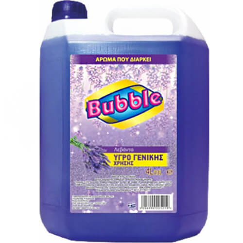 Bubble υγρό γενικής χρήσης 4 lt «Λεβάντα» – καθαριστικό απορρυπαντικό επαγγελματικής χρήσης
