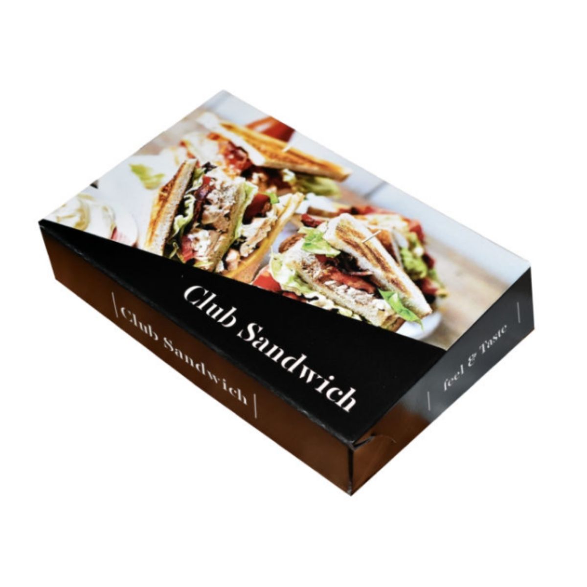 Κουτί για club sandwich 21×14×5.5 cm feel and taste– ιδανικό για club, ορεκτικά, μερίδες, τεμάχια & σνακ