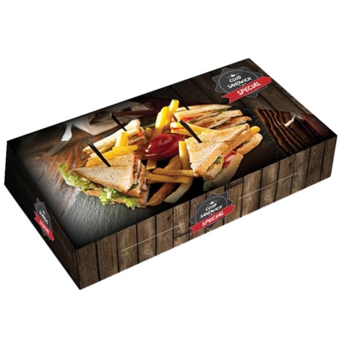 Κουτί για club sandwich 23×13×5.7 cm luxury– ιδανικό για club, ορεκτικά, μερίδες, τεμάχια & σνακ