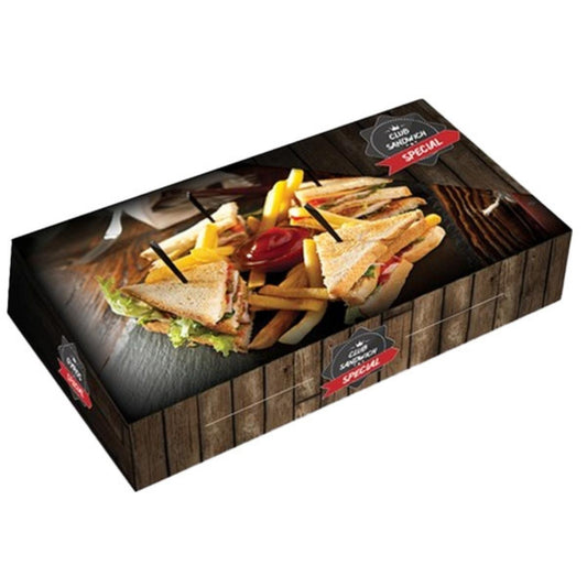 Κουτί για club sandwich 23×13×5.7 cm luxury– ιδανικό για club, ορεκτικά, μερίδες, τεμάχια & σνακ