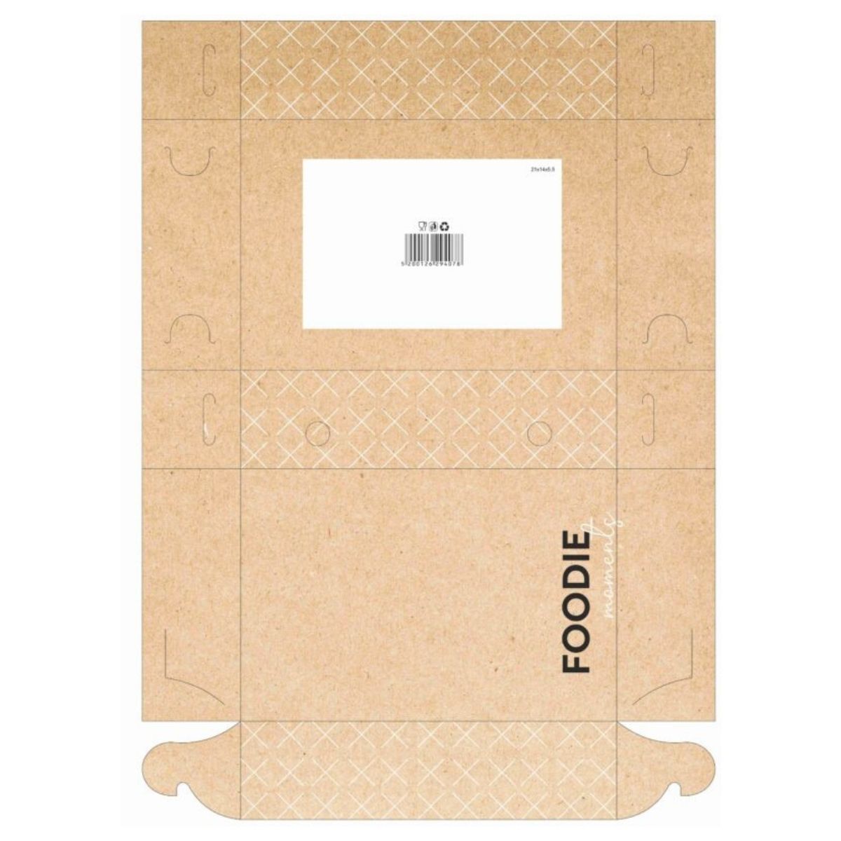 Κουτί κλαμπ 21×14,5×5,5 cm κραφτ Foodie – ιδανικό για club sandwich & σνακ
