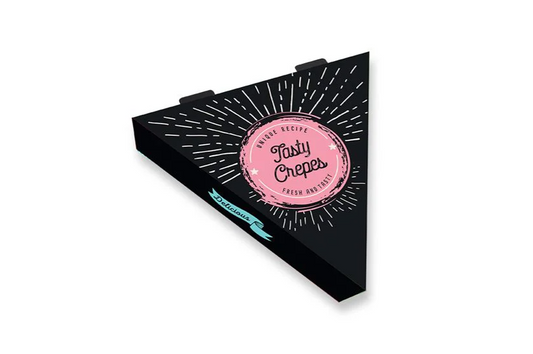 Κουτί κρέπας τρίγωνο 25×25×4 cm μεταλλιζέ black & pink
