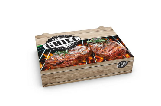 Κουτί μερίδας μικρό 22x16x5 μεταλλιζέ grill
