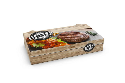 Κουτί μερίδας μικρό 23x12.2x4.5 μεταλλιζέ grill
