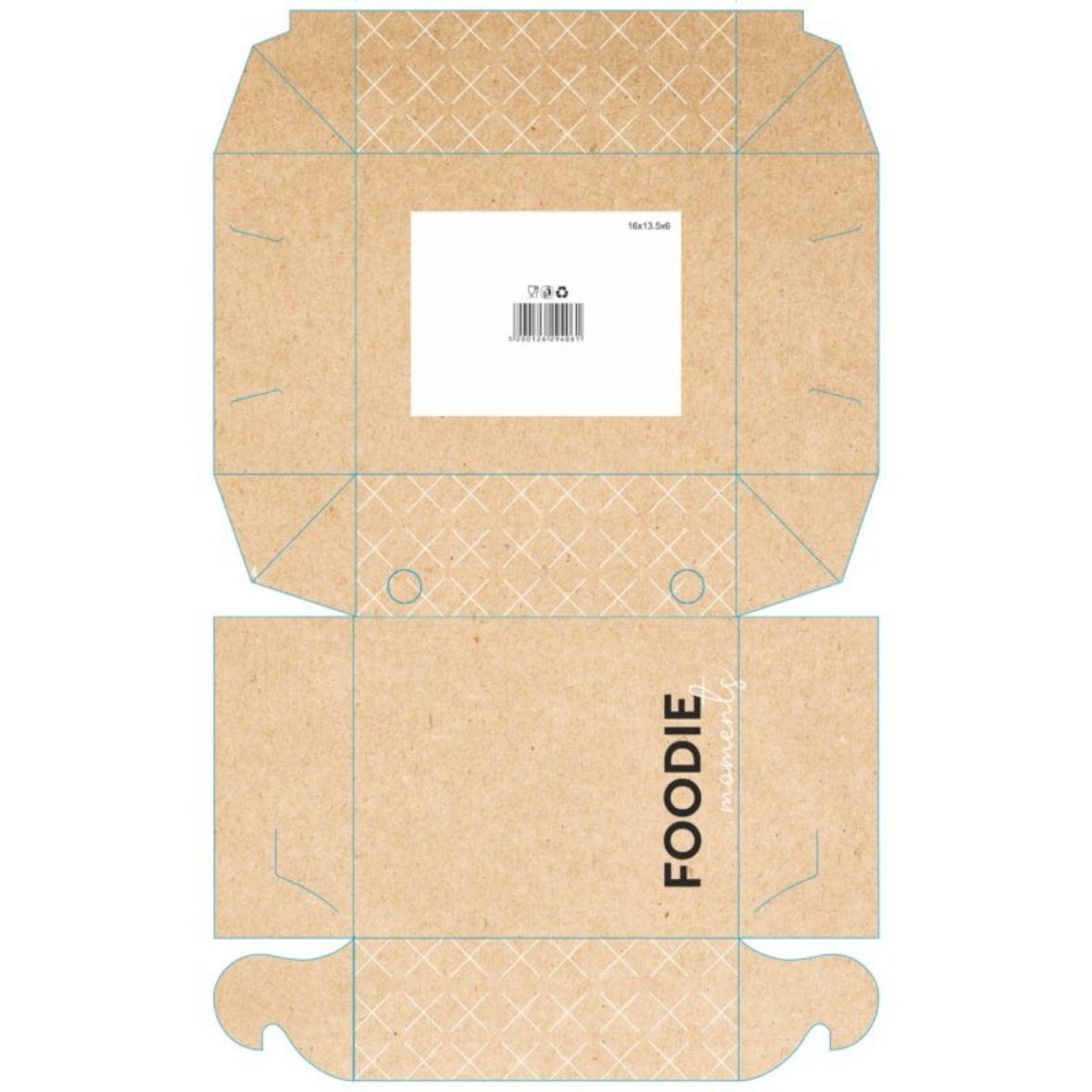 Κουτί πατάτα μεγάλο 16×13,5×6 cm kraft foodie – ιδανικό για μεγάλη μερίδα πατάτας
