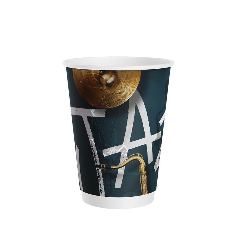 Χάρτινο ποτήρι Music DW 12 oz – σχέδιο μουσικής
