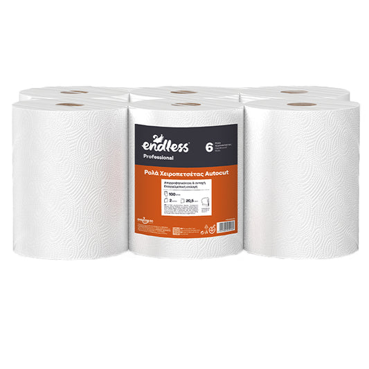 Χειροπετσέτα ρολό Endless – σετ 6 ρολών × 800 gr

