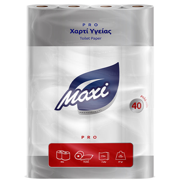Χαρτί υγείας 2 φύλλο 57 gr – πακέτο 40 ρολών Maxi
