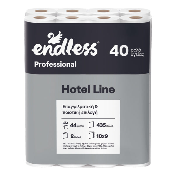 Χαρτί υγείας Endless Hotel Line 2-φύλλο – συσκευασία 40 ρολών × 125 gr
