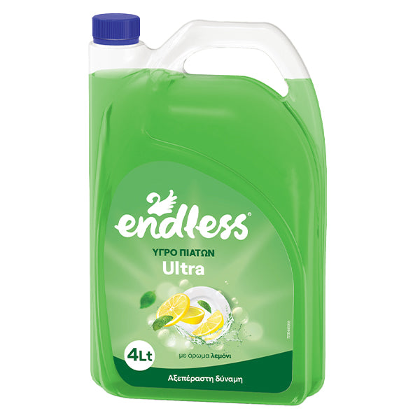 Endless υγρό πιάτων πράσινο λεμόνι 4 lt – επαγγελματικό καθαριστικό πιάτων
