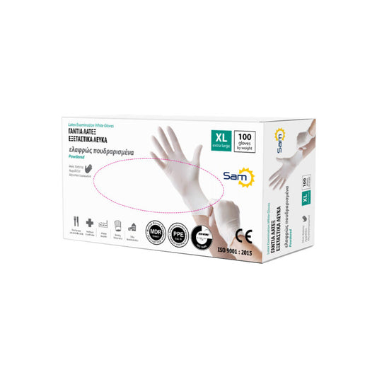 Γάντια λάτεξ λευκά XL – Emporico