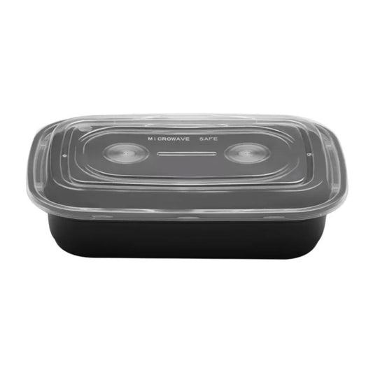 Σκεύος μικροκυμάτων 1000ml American Style μαύρο με καπάκι – συσκευασία 50 τεμαχίων
