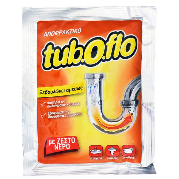 Tuboflo σκόνη απόφραξης για ζεστό νερό 60 gr – λύση για ξεβούλωμα σωληνώσεων με ζεστό νερό
